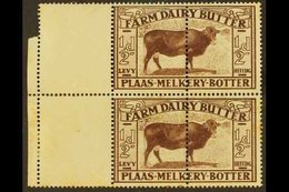 FARM DAIRY LEVY REVENUE STAMPS 1930 ½d Brown Cow, Unmounted Mint Vertical Pair Of Complete Stamps, Margins At Left, Some - Unclassified