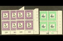 POSTAGE DUES 1971 2c Both Languages & 4c Perf.14 Issues, CYLINDER BLOCKS OF FOUR, SG D71/4, 4c Few Split Perfs, Otherwis - Ohne Zuordnung