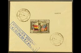 1938 FIRST DAY COVER (June 1st) 150th Anniversary Of U.S Constitution 1 Peseta Mini Sheet, SG MS846 On Cover Rear Tied B - Autres & Non Classés