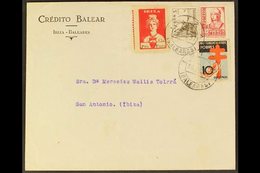 CIVIL WAR LOCALS IBIZA 1937-1938 Group Of Locally Addressed Covers Bearing Various Tanit Types Local Stamps Alongside Or - Altri & Non Classificati