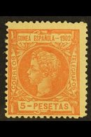 GUINEA 1902 5p Pale Red Top Value, SG 8 Or Edifil 8, Fine Mint, Centred To Lower Left. For More Images, Please Visit Htt - Autres & Non Classés