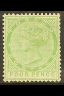 1880 4d Yellow Green, Wmk CC, SG 10, Good Mint. For More Images, Please Visit Http://www.sandafayre.com/itemdetails.aspx - Trinidad Y Tobago