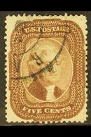 1857 - 61 5c Brown, Type 1, Perf 15½, Sc 29, SG 32, Fine Used, Good Centering With Full Perfs. For More Images, Please V - Other & Unclassified