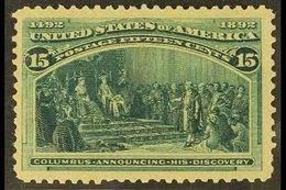 1893 15c Dark Green Columbian Issue, Scott 238, A Scarce Never Hinged Mint Example, Light Gum Crease And Few Shorter Per - Sonstige & Ohne Zuordnung