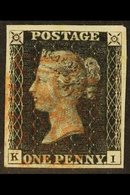 1840 1d Black 'K I' Plate 5, SG 2, Used With 4 Large Margins & Red MC Cancellation. A Beauty. For More Images, Please Vi - Non Classificati