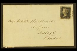 1840 1d Black 'SA' Plate 5 With 4 Neat Margins, Tied Black MC Cancellation Which Leaves The Profile Clear To An 1841 (7  - Unclassified