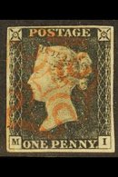 1840 1d Black 'M I' Plate 2, SG 2, Used With 4 Margins & Red MC Cancellation. For More Images, Please Visit Http://www.s - Zonder Classificatie