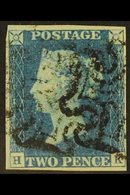 1840 2d Blue 'HK' Plate 2, SG 5, Used With 4 Margins & Black MC Cancellations. For More Images, Please Visit Http://www. - Sonstige & Ohne Zuordnung