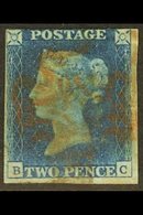 1840 2d Blue, SG 5, Check Letters "B - C", Used With 3 Margins & Small Corner Crease. (1 Stamp) For More Images, Please  - Other & Unclassified