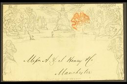 1841 MULREADY ENVELOPE. (Jan 12th) 1d Envelope, (A153) Forme 2, Printed In Black With Red Maltese Cross Cancel To Front, - Altri & Non Classificati