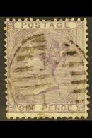 1855-57 6d Lilac WATERMARK REVERSED Variety, SG 70Wj, Good Used, Scarce. For More Images, Please Visit Http://www.sandaf - Other & Unclassified