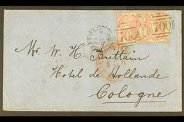 1862 (4 NOV) COVER TO GERMANY Bearing 1862-64 3d Pale Rose-carmine (small Letters) Horizontal Pair, SG 77, Tied By Sheff - Sonstige & Ohne Zuordnung