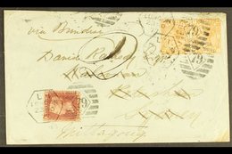 1873-80 8d Orange PAIR, SG 156, Used On 1877 Cover To Australia With Additional 1d Red Franking Making 1s5d Rate, London - Other & Unclassified