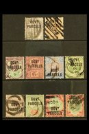 OFFICIALS GOVT. PARCELS 1883-1900 USED GROUP Incl. 1883-6 1½d Lilac & 1s Orange-brown Pl.14, 1887-90 Set Of 4 & 1891-190 - Sonstige & Ohne Zuordnung