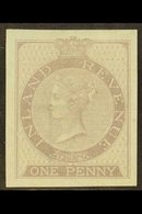 POSTAL FISCAL 1860-7 1d Lilac, Wmk Anchor 16mm IMPERFORATE IMPRIMATUR, As SG F12, Mint, Lightly Hinged, Four Large Margi - Altri & Non Classificati