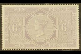 POSTAL FISCAL 1860-7 6d Pale Reddish Lilac, Wmk Anchor 16mm, SG F14, Never Hinged Mint, A Beauty! For More Images, Pleas - Other & Unclassified