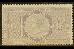 POSTAL FISCAL 1860-7 6d Reddish Lilac, Wmk Anchor 18mm, SG F17, Never Hinged Mint. For More Images, Please Visit Http:// - Sonstige & Ohne Zuordnung