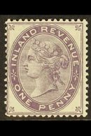 POSTAL FISCAL 1881 1d (Die 4, Plate 144) Wmk Orb, Perforated COLOUR TRIAL In Dull Purple, See Note After SG Spec L123 (= - Otros & Sin Clasificación