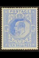 1902 10s Ultramarine, DLR Printing, Ed VII, SG 265, Lovely Fresh Mint Stamp With Trace Of Light Corner Crease But Well C - Unclassified