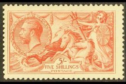 1918-19 5s Rose Red Seahorse, B.W. Printing, SG 416, Tiny Pinhole At Base, Otherwise Never Hinged Mint, Cat.£475. For Mo - Ohne Zuordnung