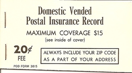 UNITED STATES (USA), Parcel Post Insurance Booklet, QI 2, Mi MH V2 - Other & Unclassified