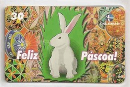 LSJP BRAZIL PHONECARD HAPPY EASTER BUNNY TELEMAR - Brasilien