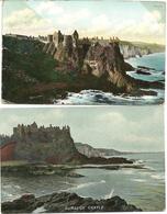 2 POSTCARDS DUNLUCE CASTLE POSTED FROM PORTRUSH - 1911 AND 1915 - Antrim
