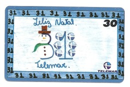 LSJP BRAZIL PHONECARD SNOWMAN CHRISTMAS TELEMAR - Brasilien