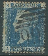 1858-79 GREAT BRITAIN USED SG 45 2d PLATE 9 (AK) - F24-3 - Usati