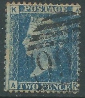 1858-79 GREAT BRITAIN USED SG 45 2d PLATE 9 (AK) - F24-3 - Gebraucht