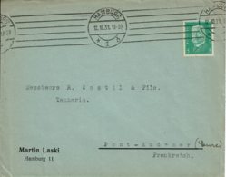 1931 - Lettre De HAMBOURG Pour La France  - Tp Yvert N° 402 - Briefe U. Dokumente