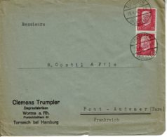 1930 - Lettre De TORNESCH Pour La France - Tp Yvert N°  405 (Enveloppe Pliée Partie Basse) - Briefe U. Dokumente