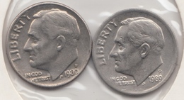 @Y@   United States Of America  One Dime  1980  +  1989    (3038 ) - 1999-2009: State Quarters