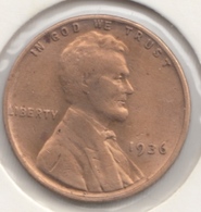 @Y@   United States Of America  1 Cents  1936   (3056 ) - 1909-1958: Lincoln, Wheat Ears Reverse