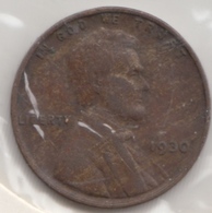 @Y@   United States Of America  1 Cents  1930   (3057 ) - 1909-1958: Lincoln, Wheat Ears Reverse