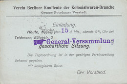 Deutsches Reich Postal Stationery Ganzsache Entier Germania PRIVATE Print VEREIN BERLINER KAUFLEUTE, BERLIN 1907 - Postcards