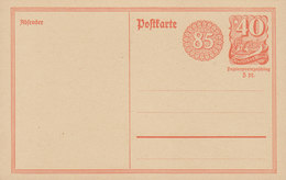Deutsches Reich Postal Stationery Ganzsache Entier 85 Pf. Neben 40 Pf. Postreiter M. Rosettendruck (Unused) - Postkarten