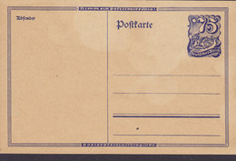 Germany Deutsches Reich Postal Stationery Ganzsache Entier 75 Pf. Postreiter (Unused) - Briefkaarten