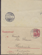 Germany Deutsches Reich Postal Stationery Ganzsache Entier Germania Kartenbrief BADEN-BADEN 1905 KARLSRUHE (Baden) - Otros & Sin Clasificación