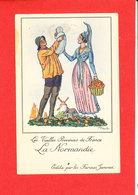 Vieilles Provinces De France FOLKLORE La Normandie Cpa Animée Signée Jean Droit  Edité Par Les Farines Jammet - Droit