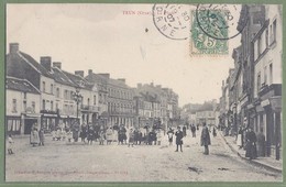 CPA - ORNE - TRUN - LA PLACE - Grosse Animation, Commerces - Collection E. Paquis, Photographe éditeur - Trun