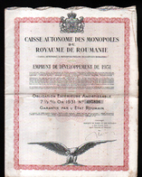 CAISSE AUTONOME DES MONOPOLES DU ROYAUME DE ROUMANIE, 1931, Aigle - Other & Unclassified