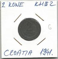 Gh6 Croatia 2 Kune 1941. KM#2 Zinc - Croacia