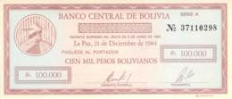 100.000 Cien Mil Pesos Bolivianos Banknote Bolivien - Bolivien