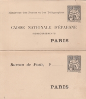 France Entier Postal Type Chaplain Caisse Nationale D'Epargne - Pneumatic Post