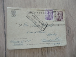 Lettre Espagne Espana 1943 WW2 Censura Giberna ..va Barcelona Censure 2 TP Anciens - Covers & Documents