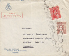 Argentina Ejecito De Salvacion Salvation Army Heilsarmee Cachet BUENOS AIRES 1936 TMS Cds. Cover Brief BERLIN Germany - Covers & Documents