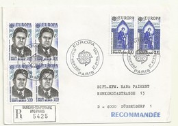 THEME EUROPA  CACHET PREMIER JOUR 24/04/1985 SUR LETTRE RECOMMANDEE - Temporary Postmarks