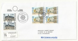 THEME EUROPE  CONSEIL DE L'EUROPE   CACHET PREMIER JOUR 28/04/1990 SUR LETTRE RECOMMANDEE - Gedenkstempel