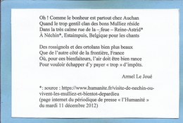 Estaimpuis (Hainaut) Néchin Poème Sur Auchan-Mulliez D'Armel Le Joué 2 Scans (CPM Format CPA) - Estaimpuis
